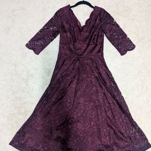 Burgundy Lace Bridesmaid Dress